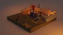 create 3d model and environment low poly