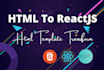 convert html template to react js app