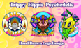 do hand drawn trippy psychedelic hippie logo sticker patch
