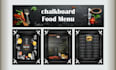 design chalkboard restaurant menu, digital menu, static tv screen menu,