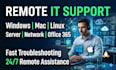 provide remote IT support for windows, mac, and network troubleshooting