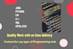 provide coding projects in java, python, c sharp and cpp