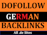 22 high quality dofollow german backlink from de sites