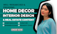 write SEO home decor, interior design, and real estate blogs