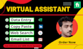 do data entry, web search, copy paste and email list as your virtual assistant