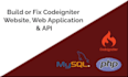 create fix errors  codeigniter website and application