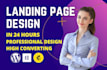 design a responsive wordpress landing page or wordpress landing page elementor