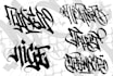 create graffiti tagging with spray paint texture