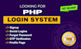 create registration, login, social logins in PHP