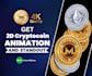 do blockchain and cryptocoin logo animation
