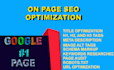 do optimization of your website onpage SEO service