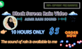 create 10 hours black screen rain and thunder rain video