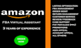 be your top rated amazon fba and wholesale virtual assistant 5 years experience