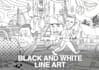 create unique line art coloring book for kids and adult