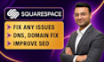 fix squarespace issues, update dns and improve SEO