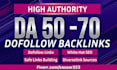 make high da 50 to 70 post backlinks