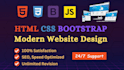 design a responsive website with HTML CSS bootstrap and js