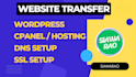 move, migrate your website, hosting, database or domain