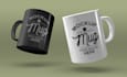 do custom  mockup of mug and cap