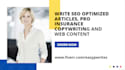 write SEO optimized articles, pro insurance copywriting and web content