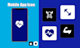 design unique ios and android app icons with splash  screen