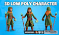 model 3d low poly game characters with rigging for unity and unreal engine