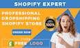build shopify store dropshipping ecommerce store or shopify website