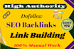 build manually high authority SEO backlinks link building