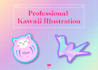 create a professional kawaii illustration
