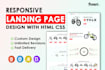 create responsive HTML CSS landing page
