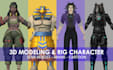 create 3d character model for game, animation and 3d rigging