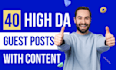 write and publish high da guest post with high authority dofollow SEO backlinks