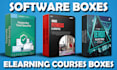 design digital product cover bundle mockup, product cover box, ecover bundle