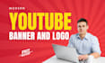 design modern youtube banner and logo