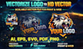 manually redraw, vectorize and recreate logo to ai svg eps