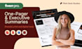 design one pager executive summary or report