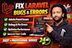 fix any errors, bugs, and issues in  laravel project