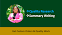 offer research and summary writing services