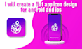 design flat app icon for android and ios