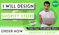 design shopify store or e commerce store with dropshipping