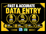 data entry, excel data entry, web research and copy paste