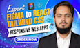 convert figma to react js website with tailwind css