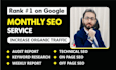 provide complete monthly SEO service for google top ranking