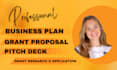 write a compelling grant proposal and business plan with financial projections