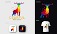 make polygonal logo, low poly, origami or geometric designs