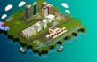 design a 3d isometric map or event map illustration