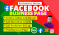 do facebook business page creation, fb fan page setup