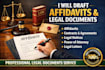 write consent forms and affidavit for you