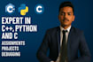 do your cpp, c and python projects and assignments