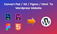 convert your xd, PSD, HTML, or figma design to wordpress